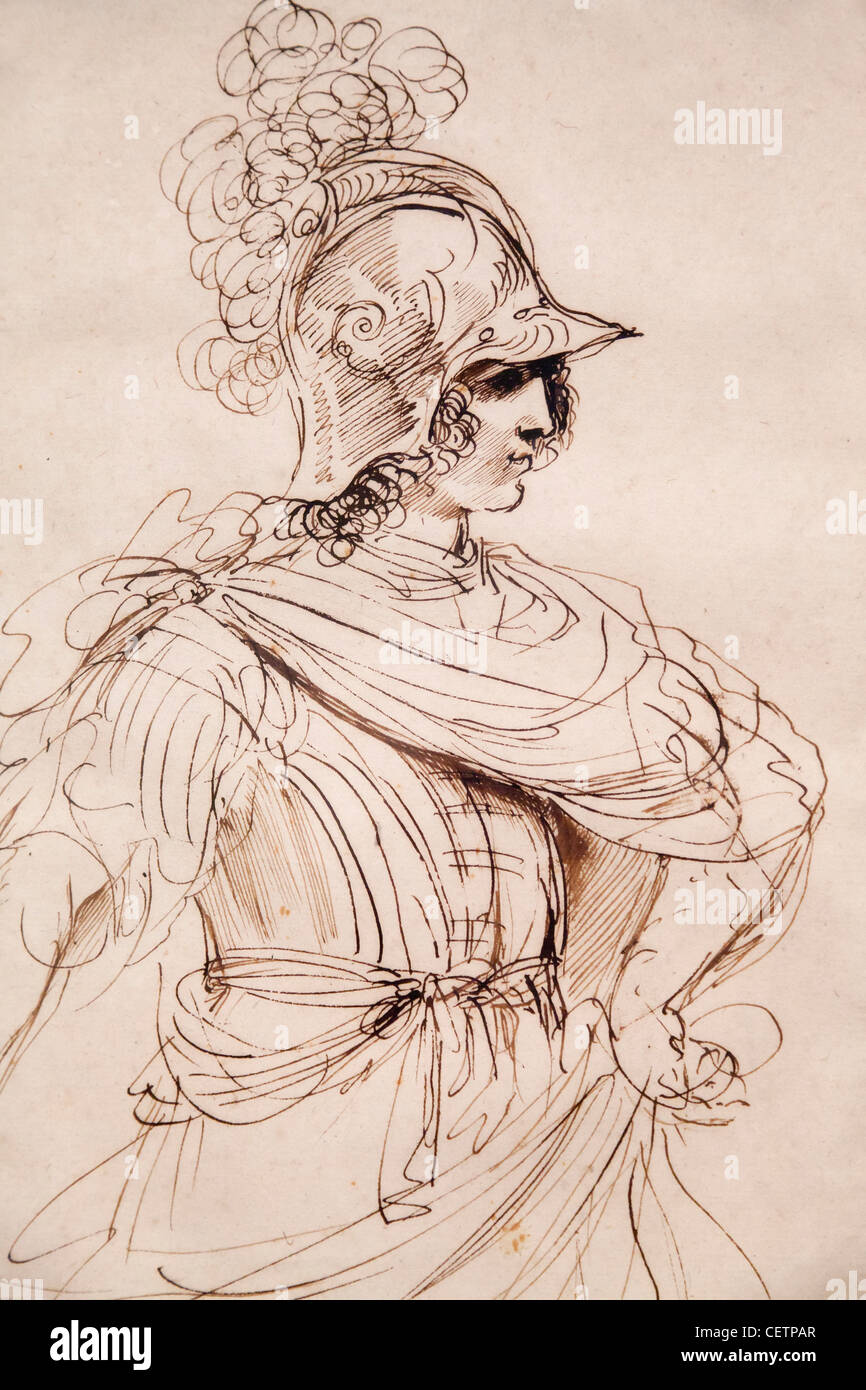 Guercino des jungen David - Ashmolean Museum, Oxford Stockfoto