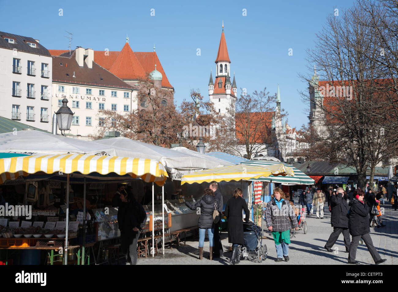 Viktualienmarkt Markt, München, Bayern, Deutschland Stockfoto