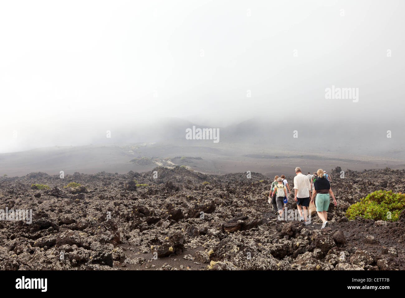 Geführter Rundgang Timanfaya Nationalpark auf Lanzarote Stockfoto