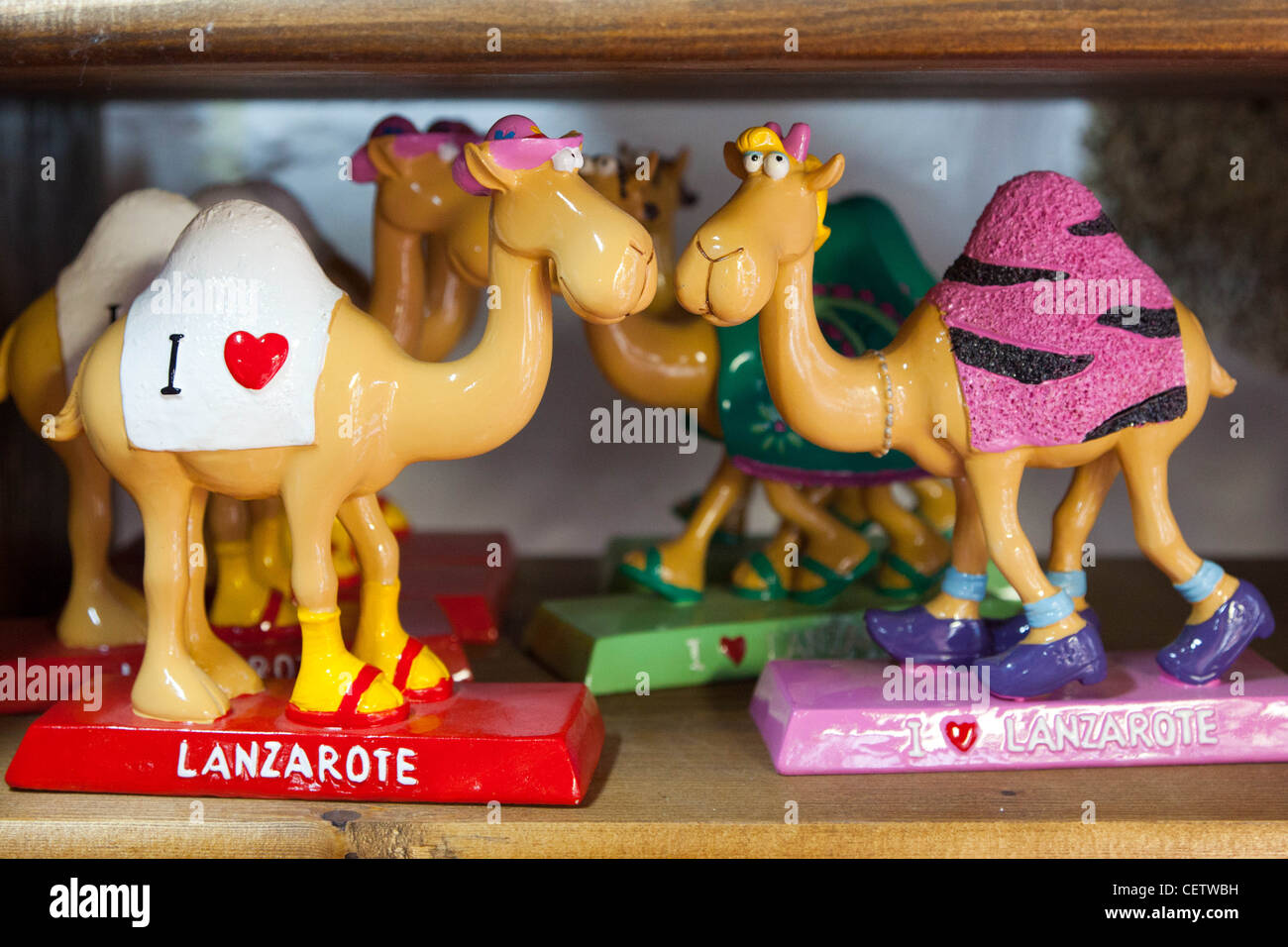 Kamel touristische Souvenirs auf Lanzarote Stockfoto