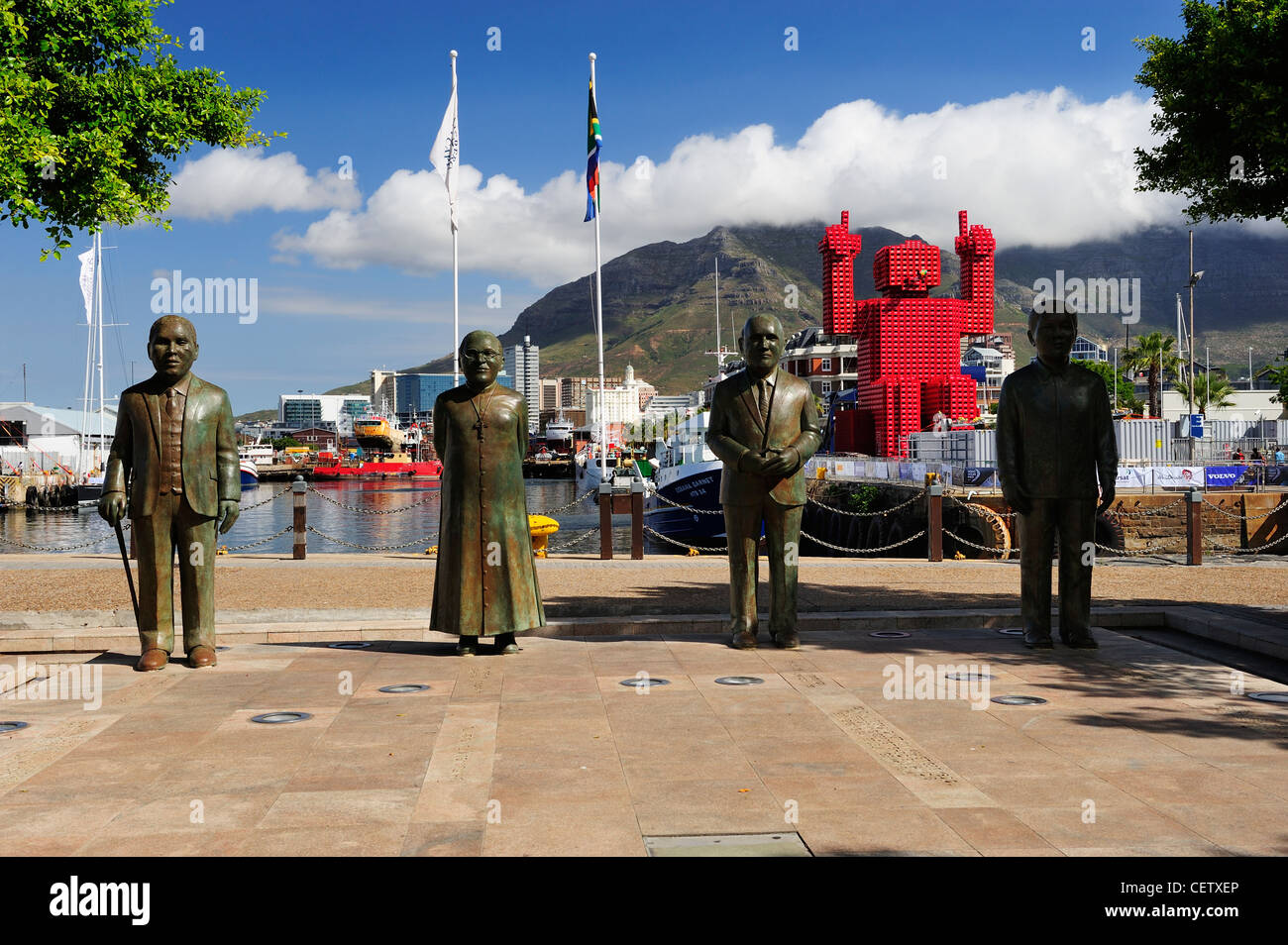 Statuen auf Victoria & Alfred Waterfront Komplex, Cape Town, Western Cape, Südafrika Stockfoto