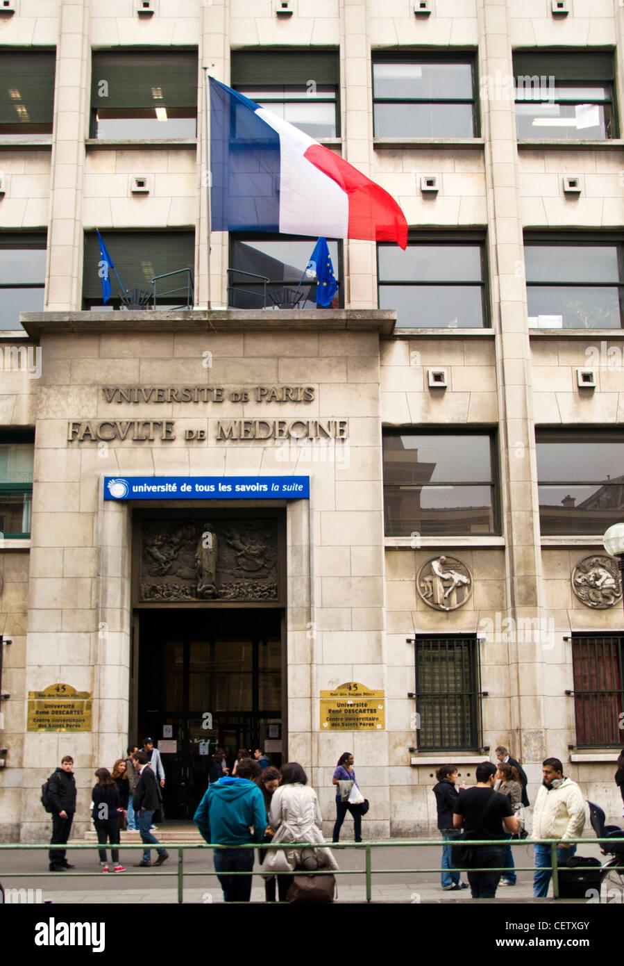 Medizinische Fakultät Universität Paris Rene Descartes Rue des Saints-Peres Stockfoto