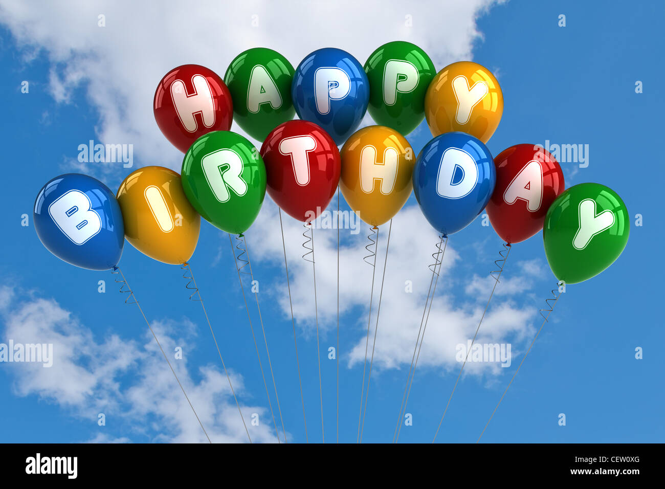 Bunte alles Gute zum Geburtstag Luftballons Stockfotografie Alamy