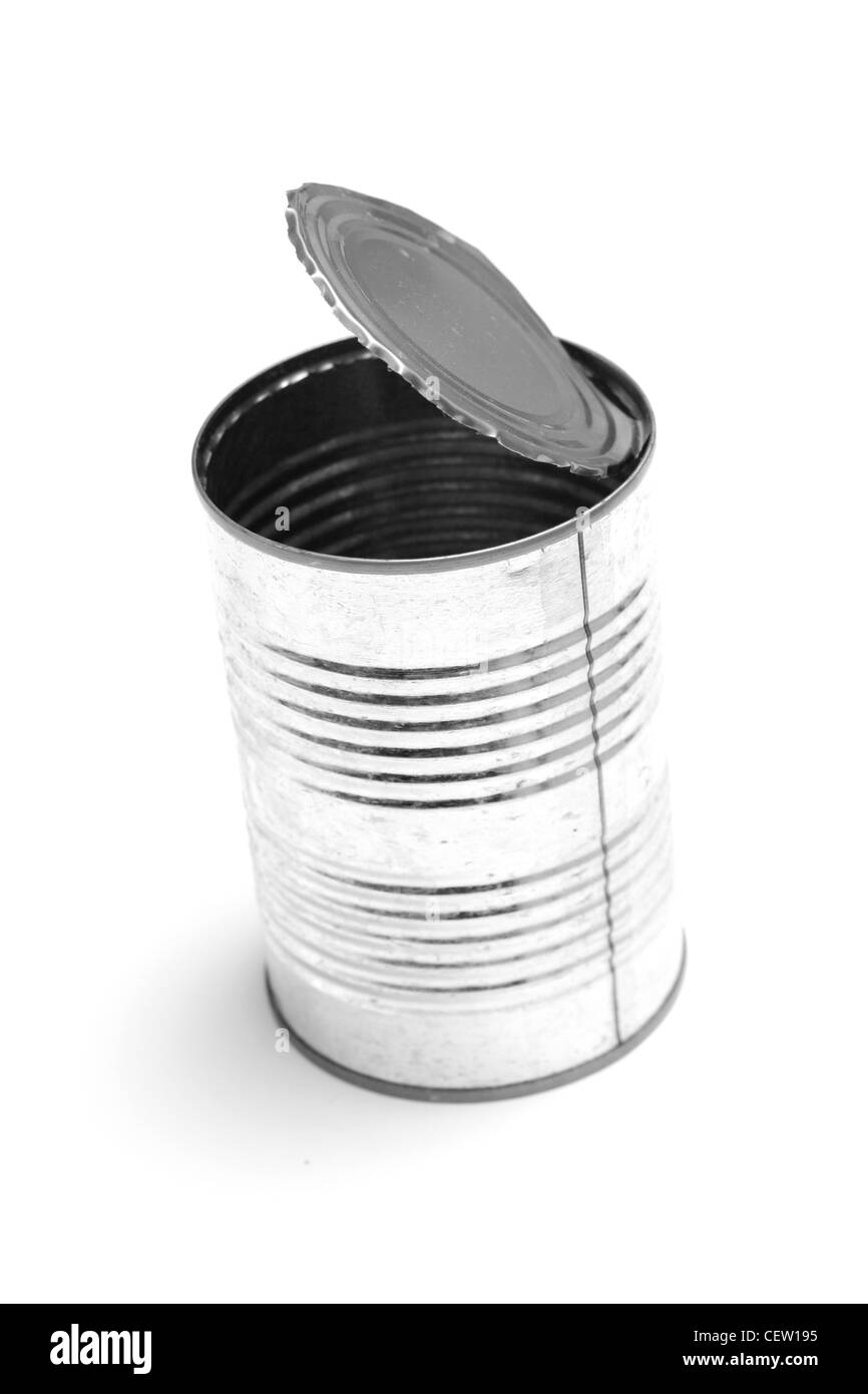 Eine leere Blechdose Stockfoto