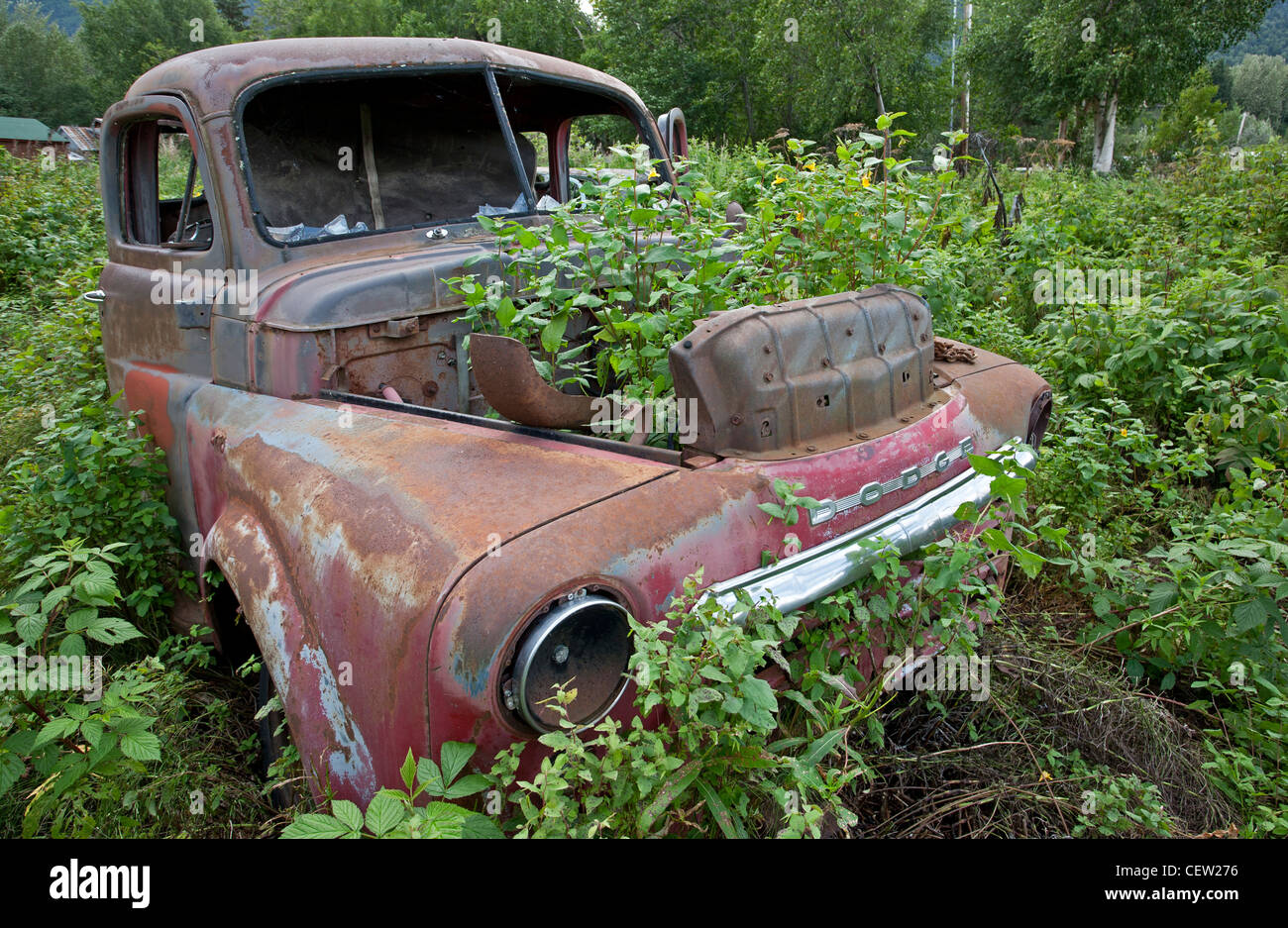 Verlassenes Auto. Alaska. USA Stockfoto