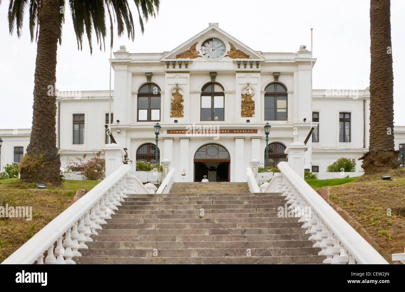 ValparaIso, Chile. Süd-Amerika. Marine und Maritime Museum. Cerro Artilleria. Stockfoto