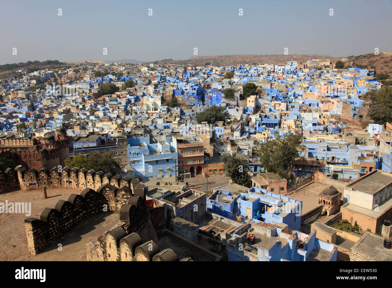 Indien, Rajasthan, Jodhpur, allgemeine Luftbild, Panorama, Stockfoto