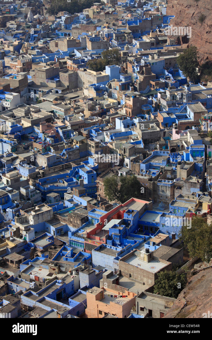 Indien, Rajasthan, Jodhpur, allgemeine Luftbild, Panorama, Stockfoto