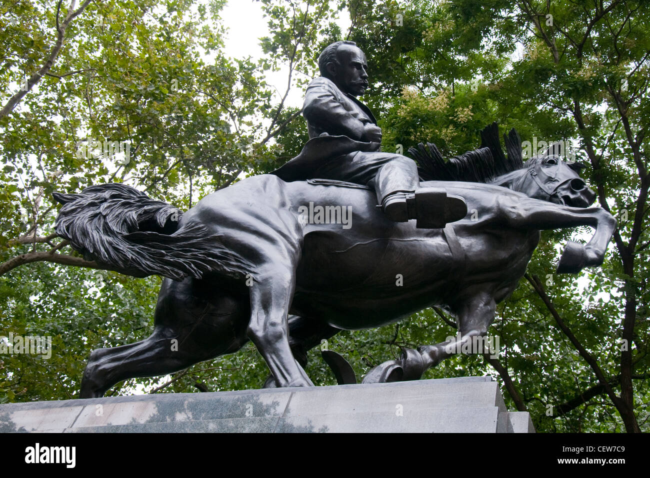 Statue von Jose Marti im Central Park in New York City, USA Stockfoto