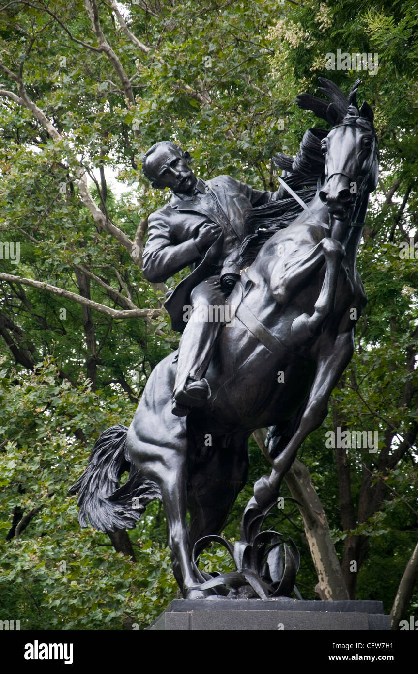 Statue von Jose Marti im Central Park in New York City, USA Stockfoto