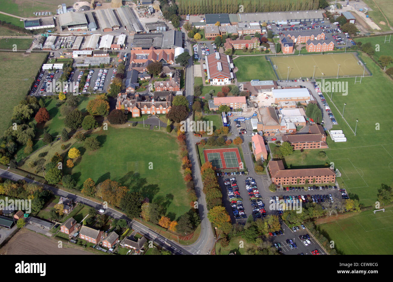 Luftaufnahme der Harper Adams University, Shropshire Stockfoto