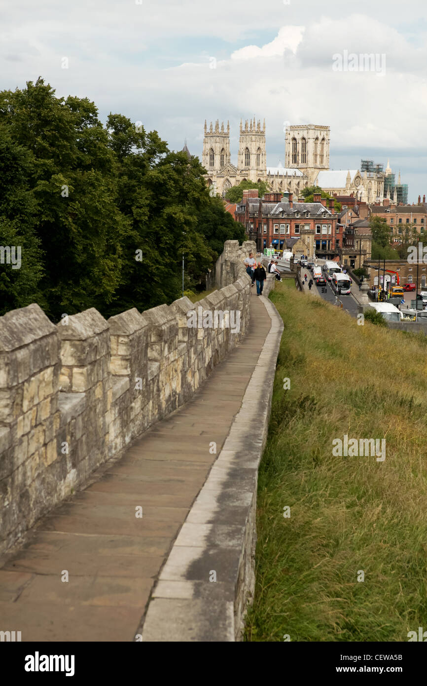 York römischen Stadtmauern, York, England Stockfoto