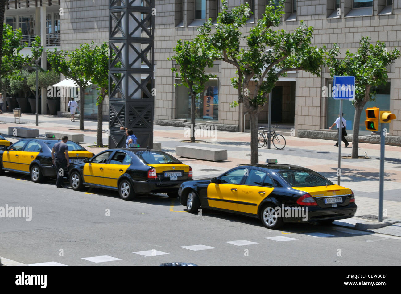 Öffentliche Verkehrsmittel Taxi Tours Barcelona Spanien Europa Katalonien Stockfoto