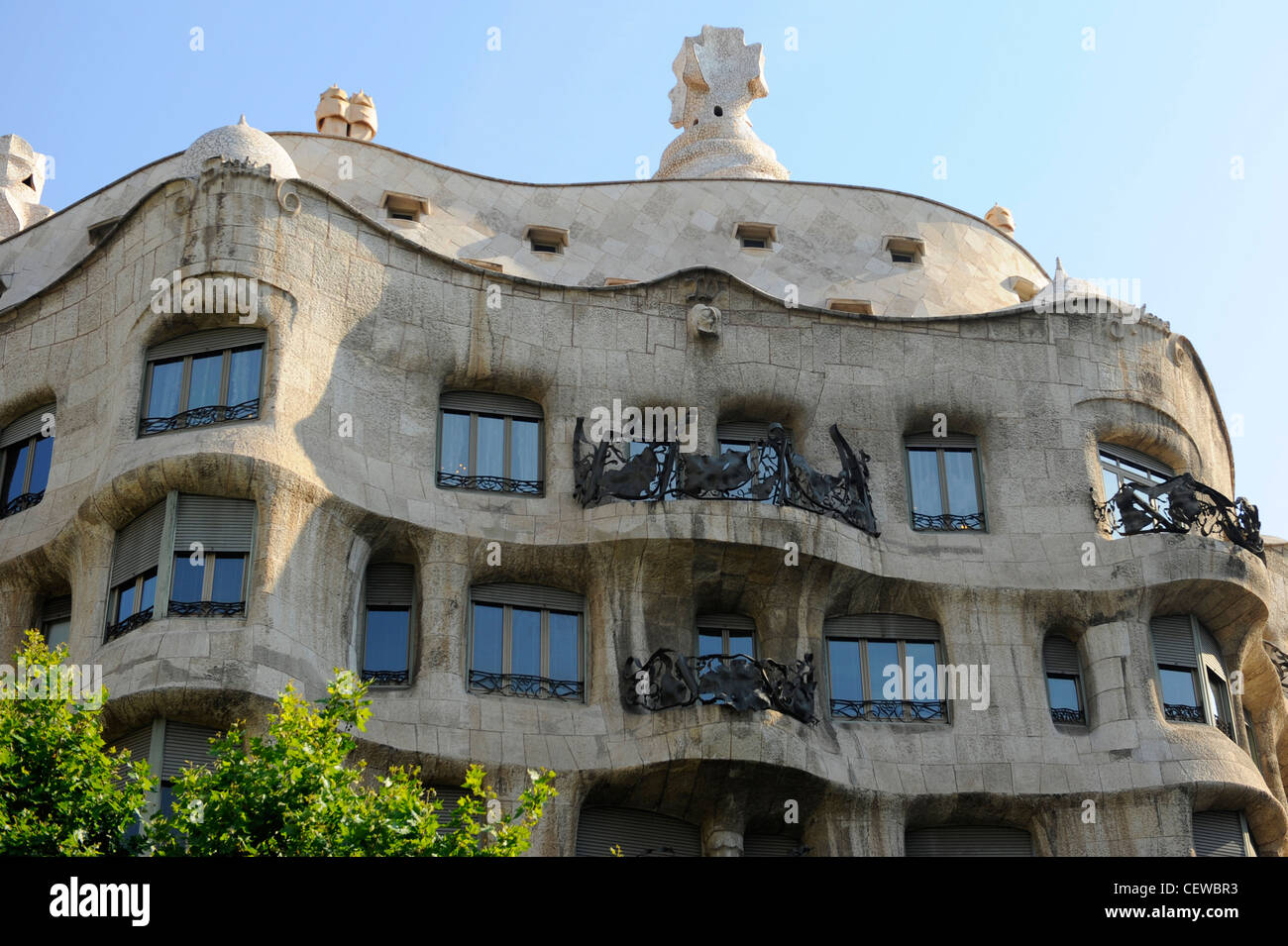 Verziert Gebäude Balkon Barcelona Spanien Europa Katalonien Stockfoto