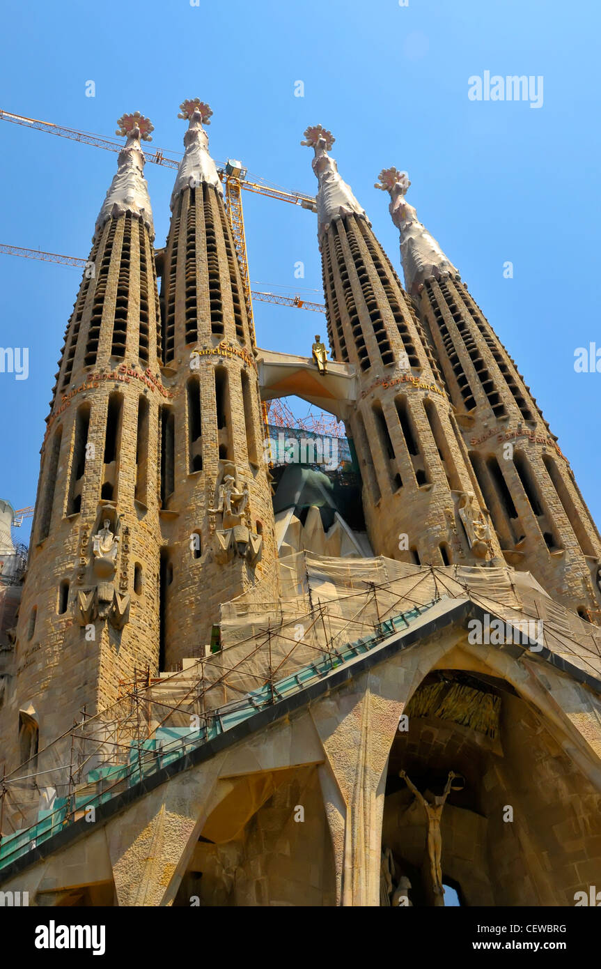 La Sagrada Familia Gaudís unvollendetes Cathedra lBarcelona Spanien Europa Katalonien Stockfoto