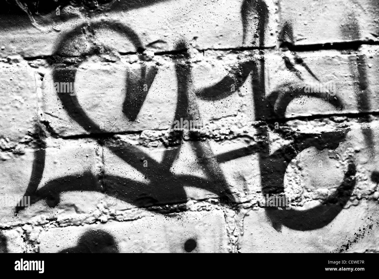 Sichere Graffiti in schwarz / weiß Stockfoto