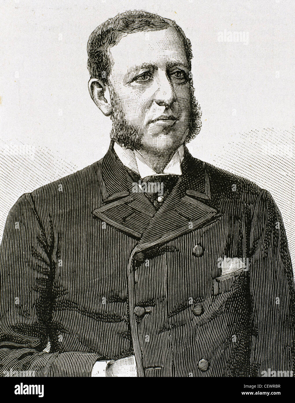 Cristobal Colon De La Cerda (1837-1910). Spanischer Politiker. Porträt. Gravur. Stockfoto