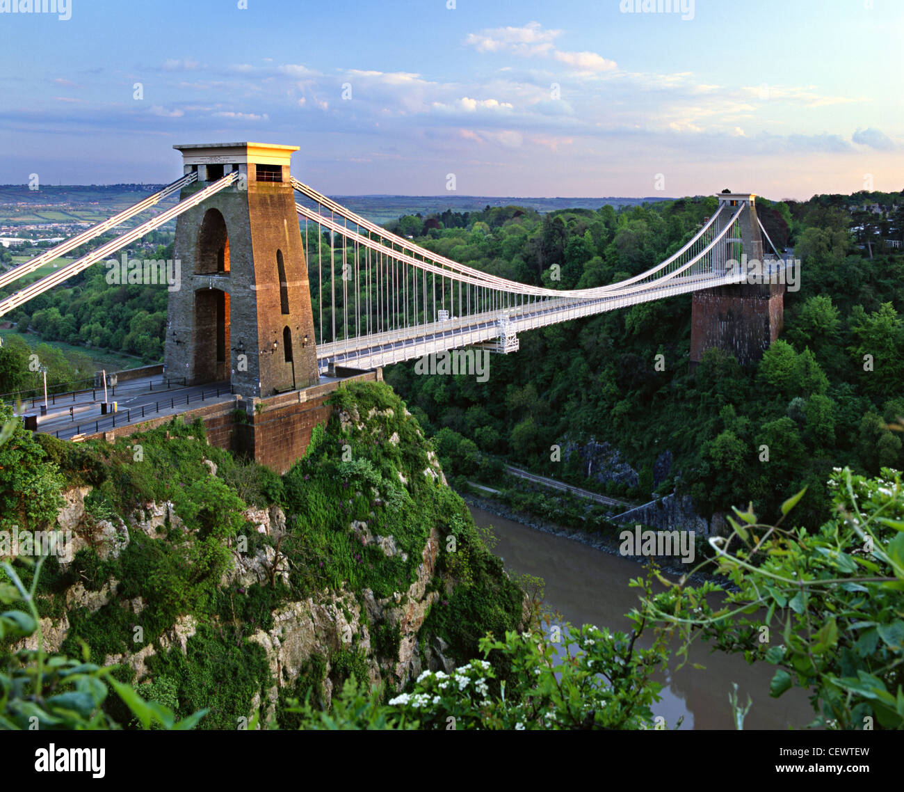 Clifton Suspension Bridge über den Fluss Avon. Designed by Isambard Kingdom Brunel, ist es ein Wahrzeichen und eine Note Stockfoto