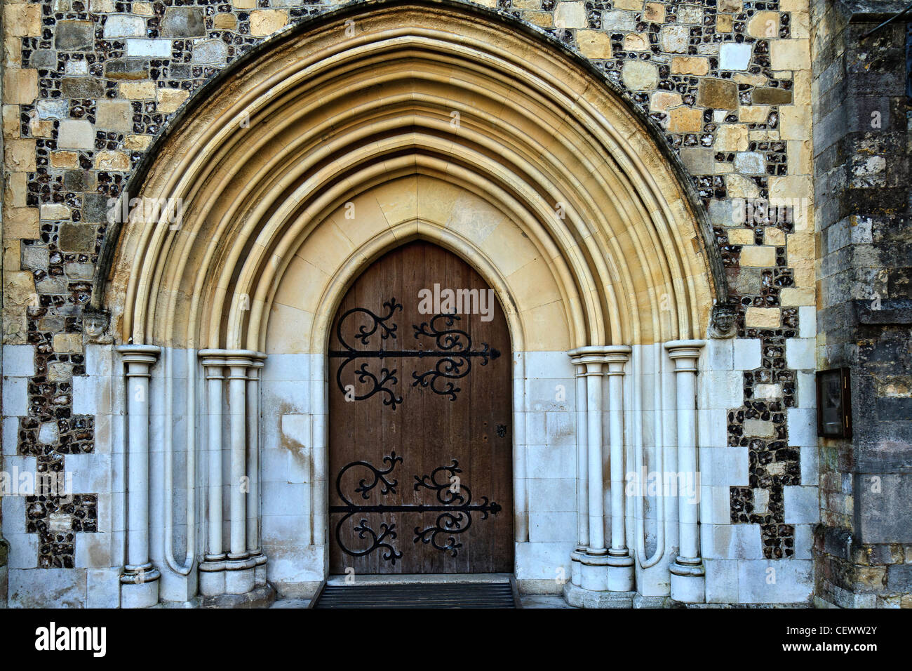 UK-Winchester Great Hall-Tür Stockfoto