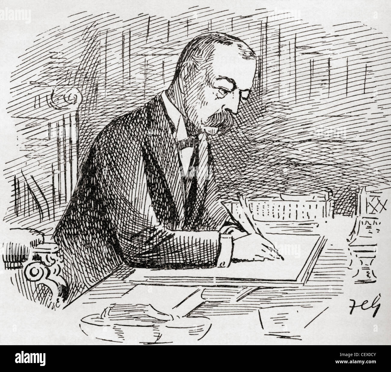 Lord Randolph Henry Spencer-Churchill, 1849 – 1895. Britischer Staatsmann. Von The Strand Magazine veröffentlicht 1897. Stockfoto