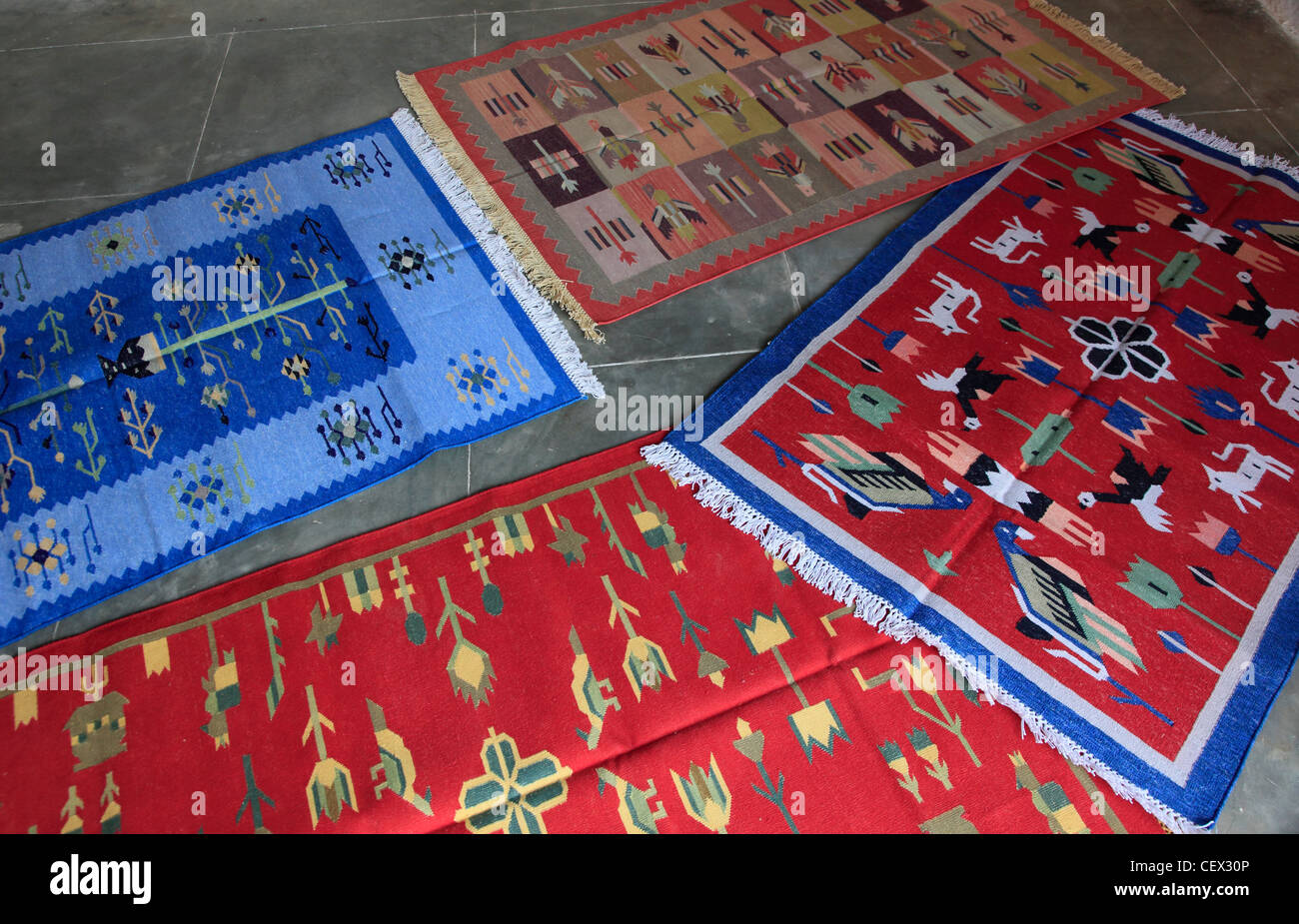 Indien, Rajasthan, Jodhpur, Teppiche, Handwerk, Einkaufen, Stockfoto