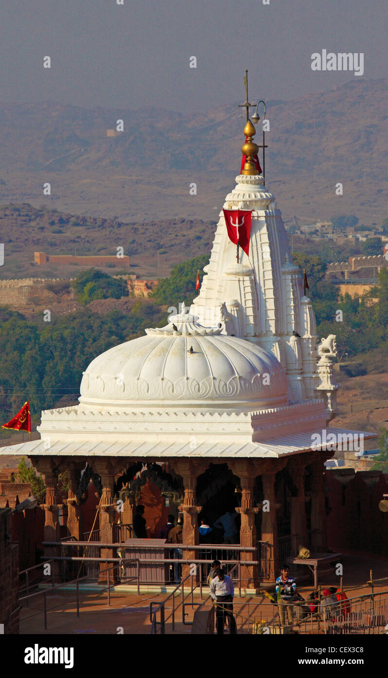 Indien, Rajasthan, Jodhpur, Mehrangarh Fort, Chamunda Devi Tempel, Stockfoto