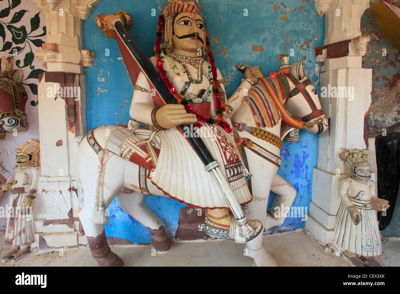 Indien, Rajasthan, Jodhpur, Mandore Gardens, Halle der Helden und Götter, Stockfoto