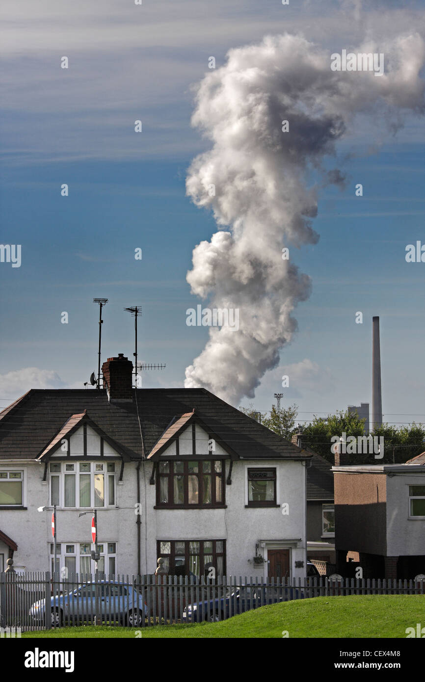Ein Blick in Richtung Port Talbot Stahl arbeitet in Wales 2. Stockfoto