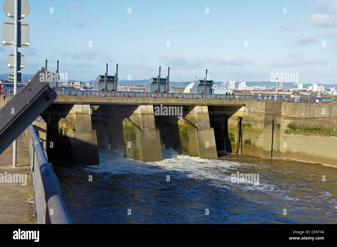 Cardiff Barrage, Bucht von Cardiff, Wales, UK Stockfoto