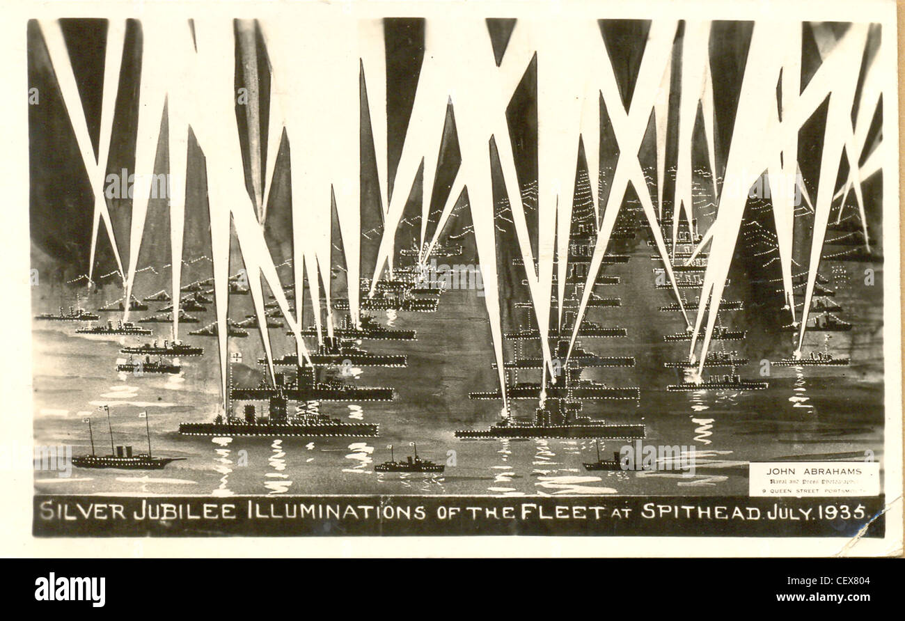 Postkarte von der silbernes Jubiläum feiern in Spithead Stockfoto