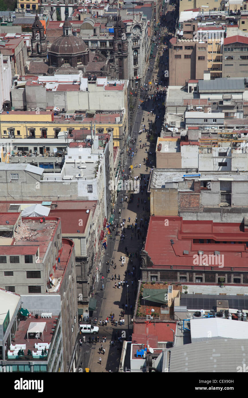 Übersicht, Francisco ich Madero, Fußgängerzone, Altstadt, Mexico City, Mexiko Stockfoto