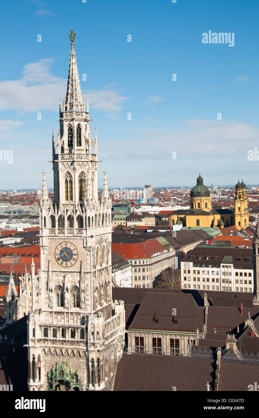 Der New Town Hall, Marienplatz, München, Deutschland. Stockfoto