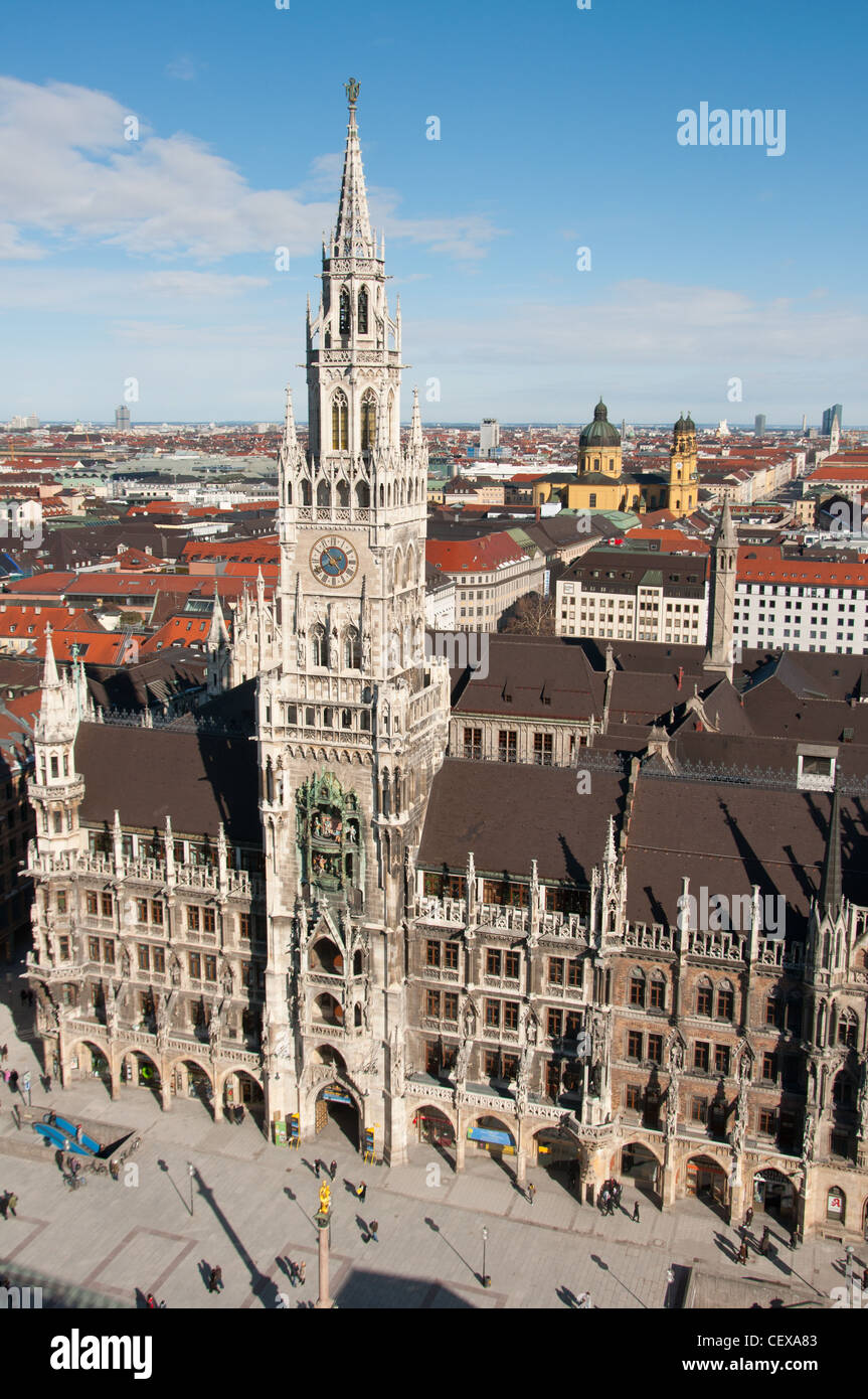 Der New Town Hall, Marienplatz, München, Deutschland. Stockfoto