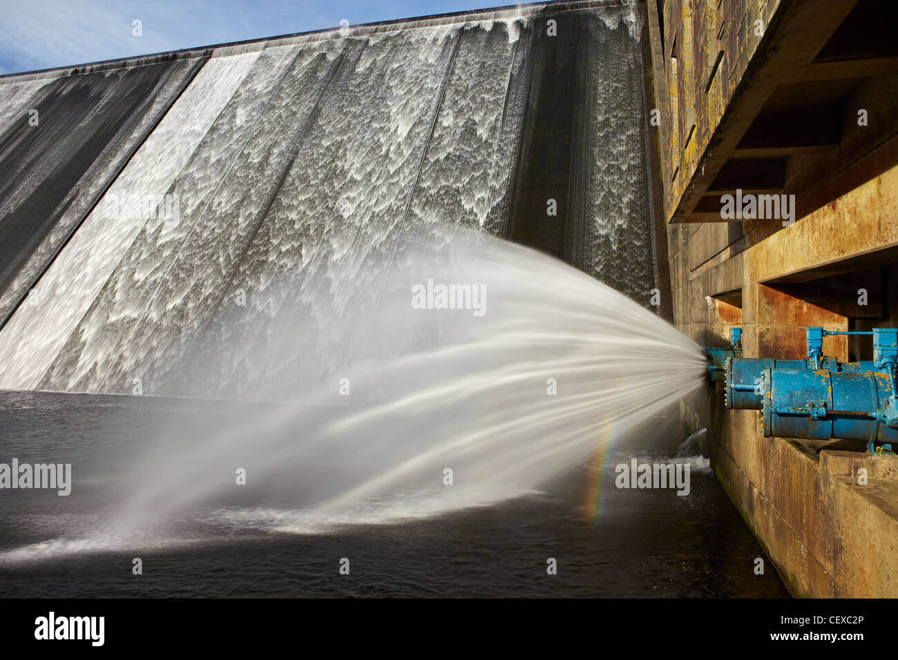 Llys y Fran Reservoir und Damm, West Wales, UK Stockfoto