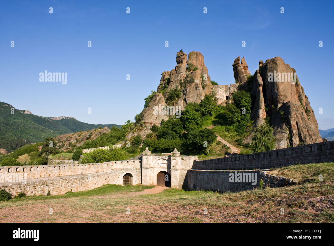 Berühmte Belogradchik Steinen ich Bulgarien, eines der neuen 7 Weltwunder Stockfoto