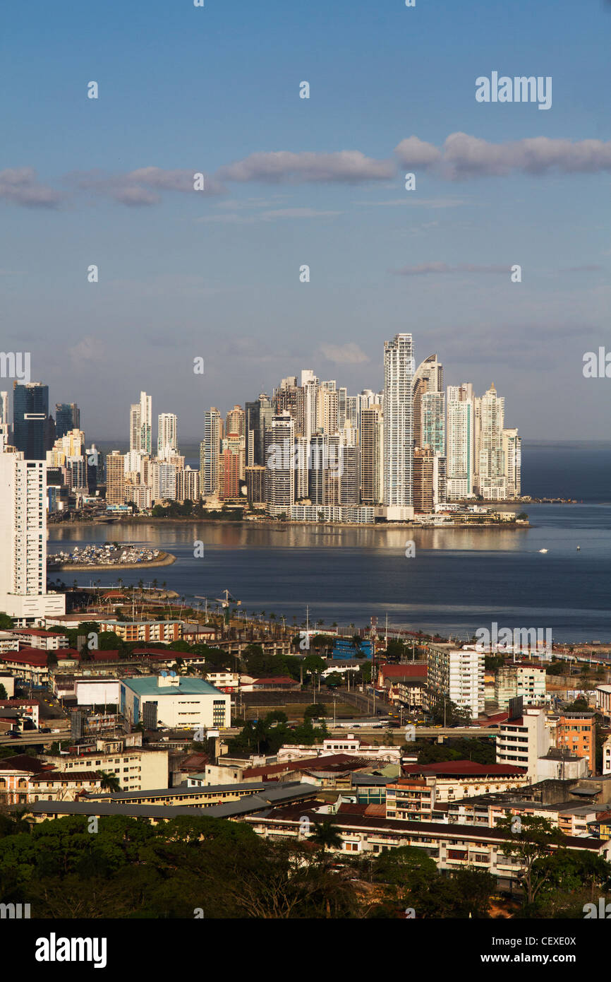 Panama-Stadt von Ancon Hill gesehen. Republik von Panama in Mittelamerika Stockfoto