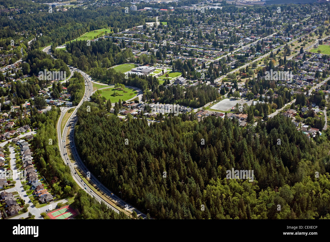 Autobahn in der Stadt North Vancouver Stockfoto