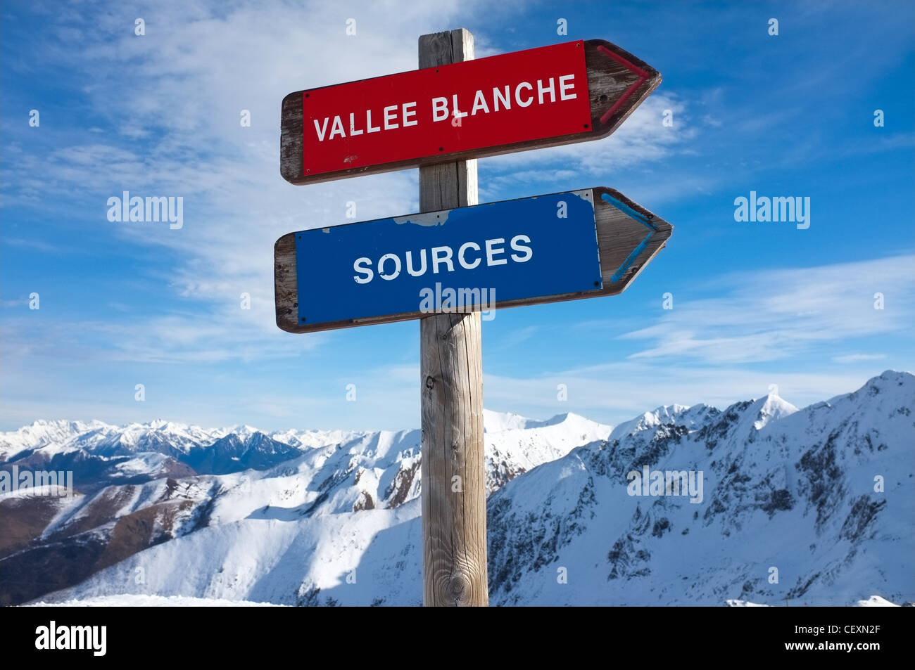 Peyragudes Skigebiet, Midi-Pyrenäen, Frankreich. Stockfoto