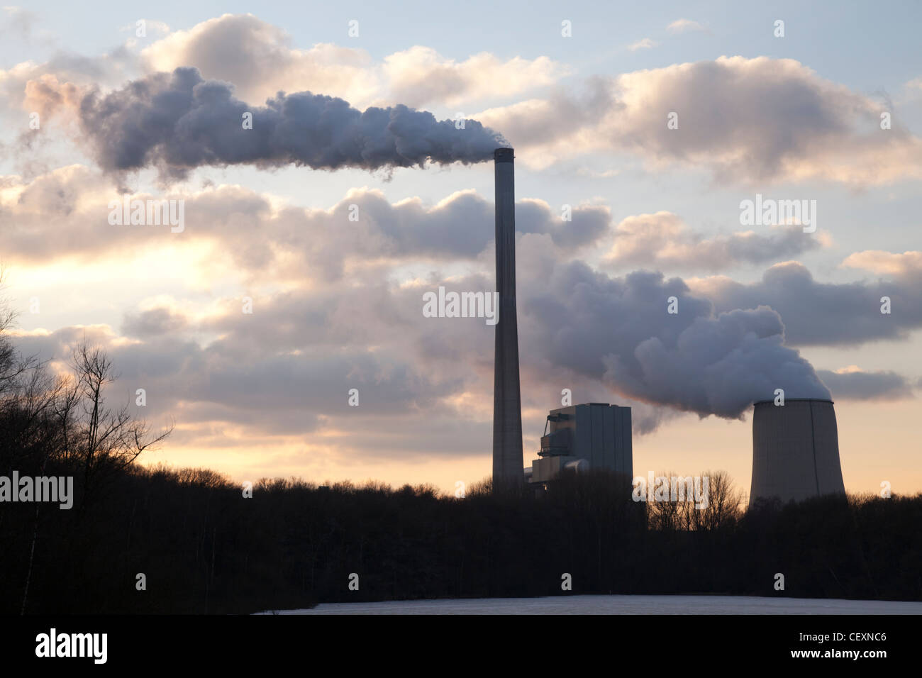 Kohle-Kraftwerk, RWE Power AG und STEAG, Heil, Bergkamen, Ruhrgebiet, Nordrhein-Westfalen, Deutschland, Europa Stockfoto