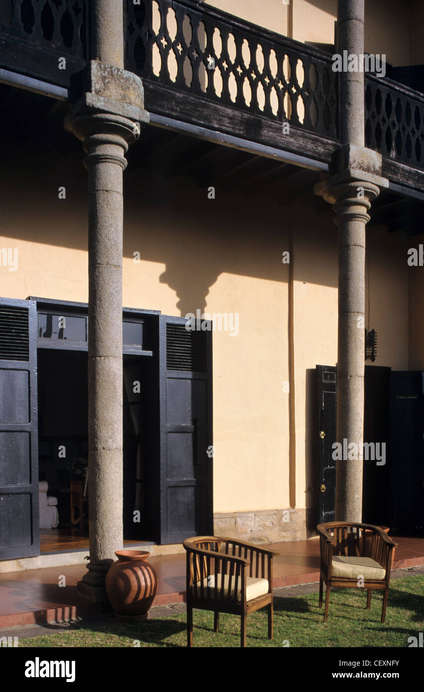 c19. Säulenhaus, Bürgerliches Haus, Oberklassehaus oder Adligen-Haus in der Oberstadt Antananarivo Madagaskar Stockfoto
