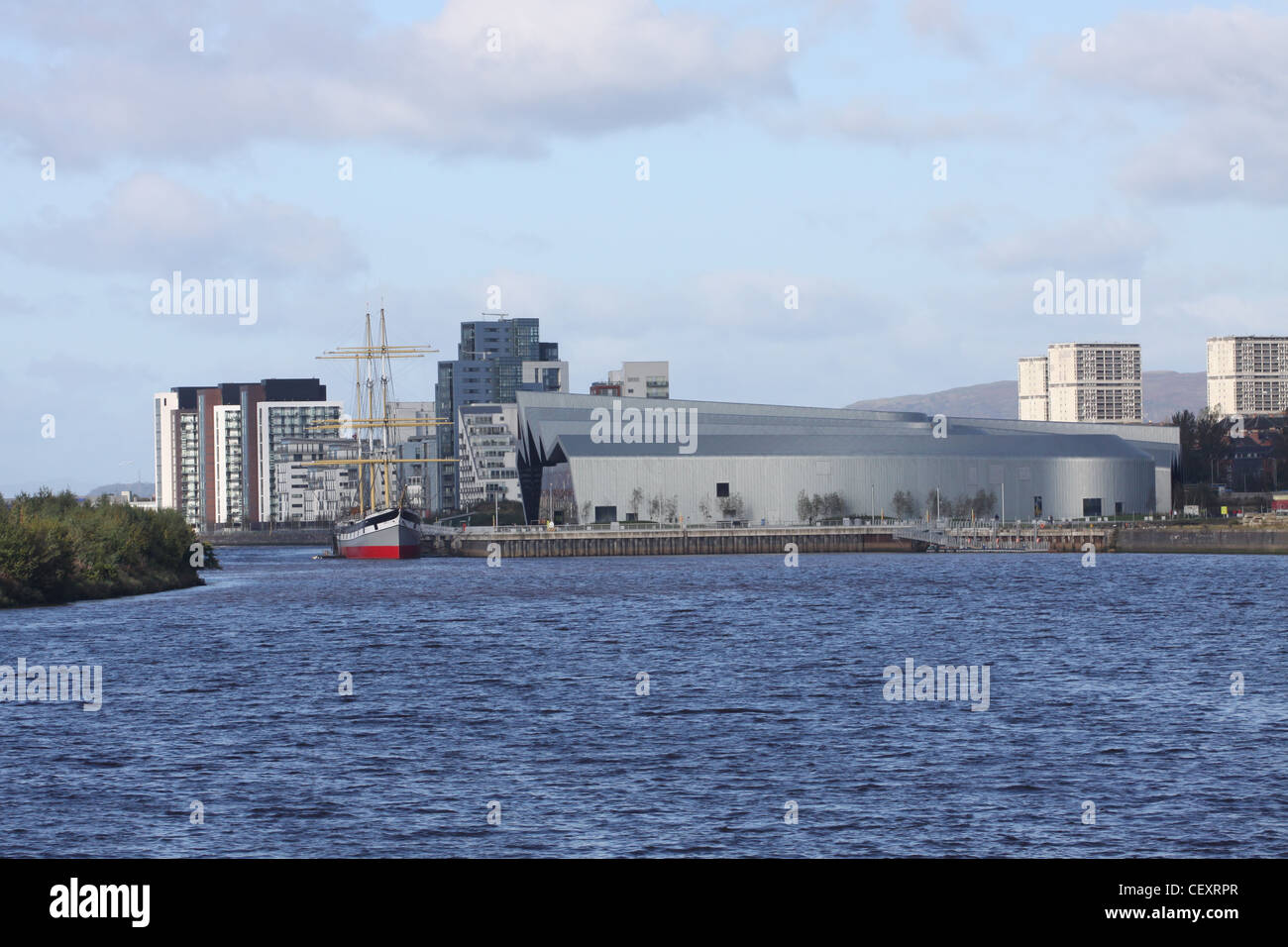 Großsegler Glenlee und Riverside Museum Glasgow Schottland Oktober 2011 Stockfoto