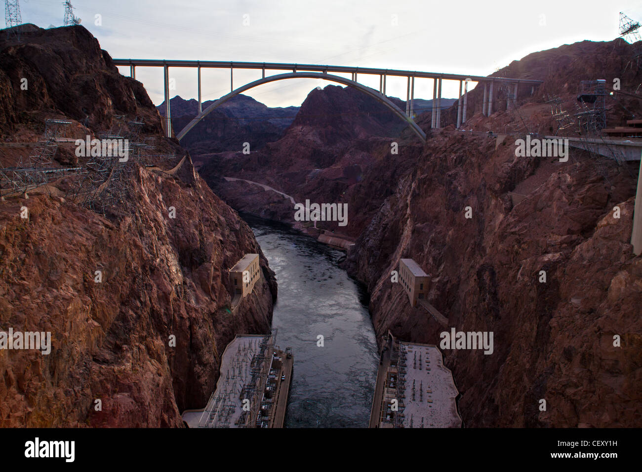 Tom Monaghan Pat Tillman Memorial Brücke am Hoover-Staudamm an der Grenze zu Nevada-Arizona Stockfoto