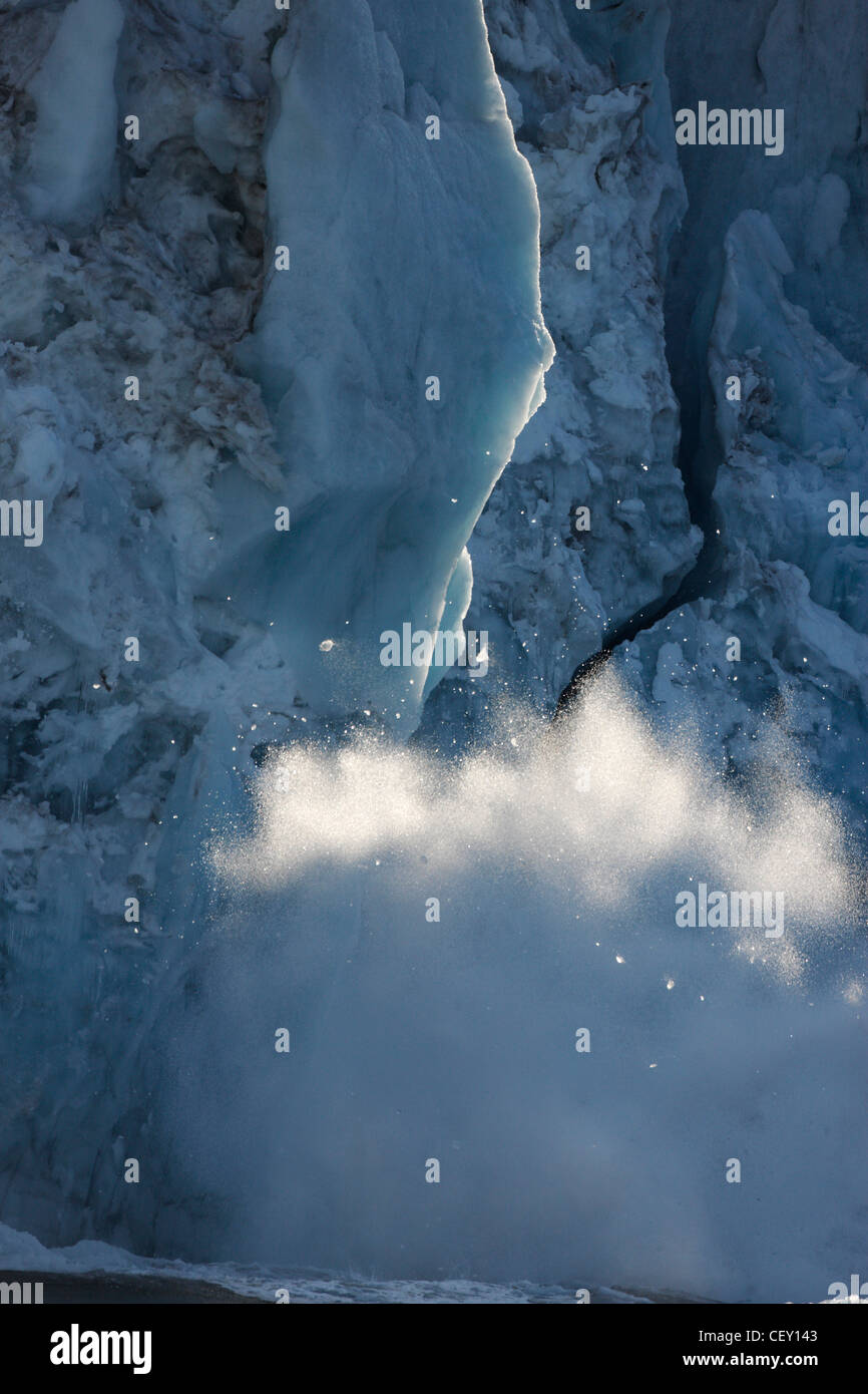 Gletscher Calfing, Hornsund, Svalbard, Südnorwegen Stockfoto
