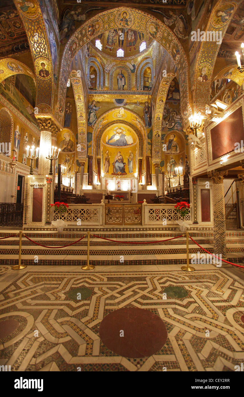 Byzantinischen Mosaiken in der Cappella Palatina im Normannenpalast Könige, Palermo, Sizilien, Italien Stockfoto