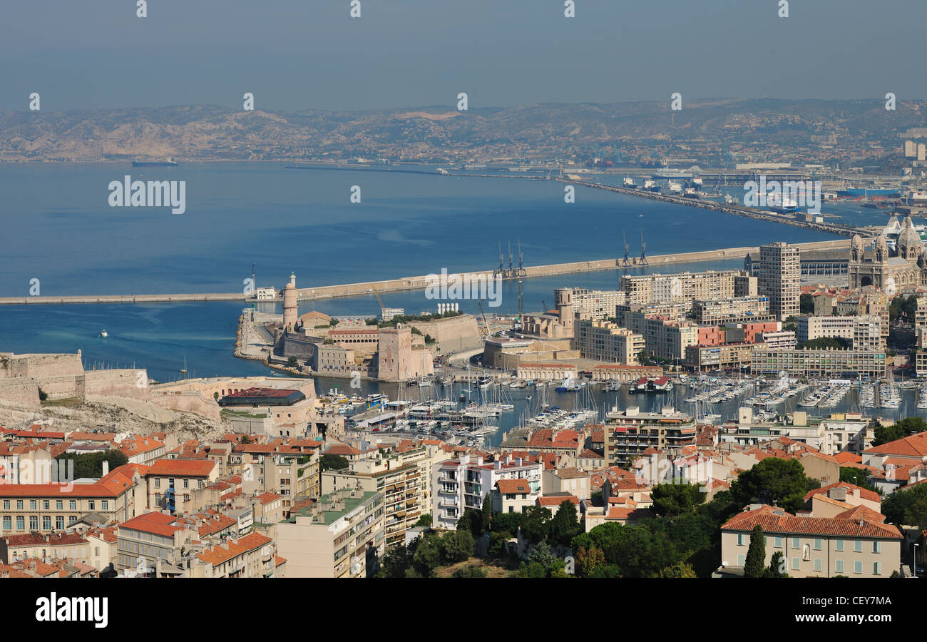 Mauern des alten Hafens von Marseille, Frankreich Stockfoto
