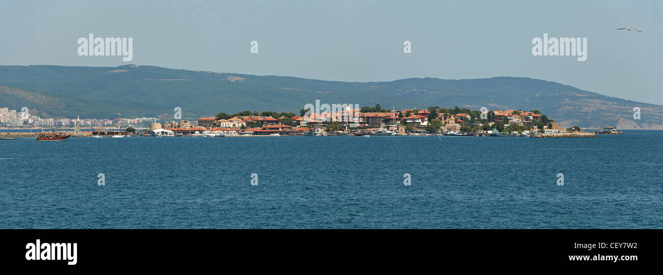 Panorama der antiken Stadt Nessebar in Bulgarien Stockfoto