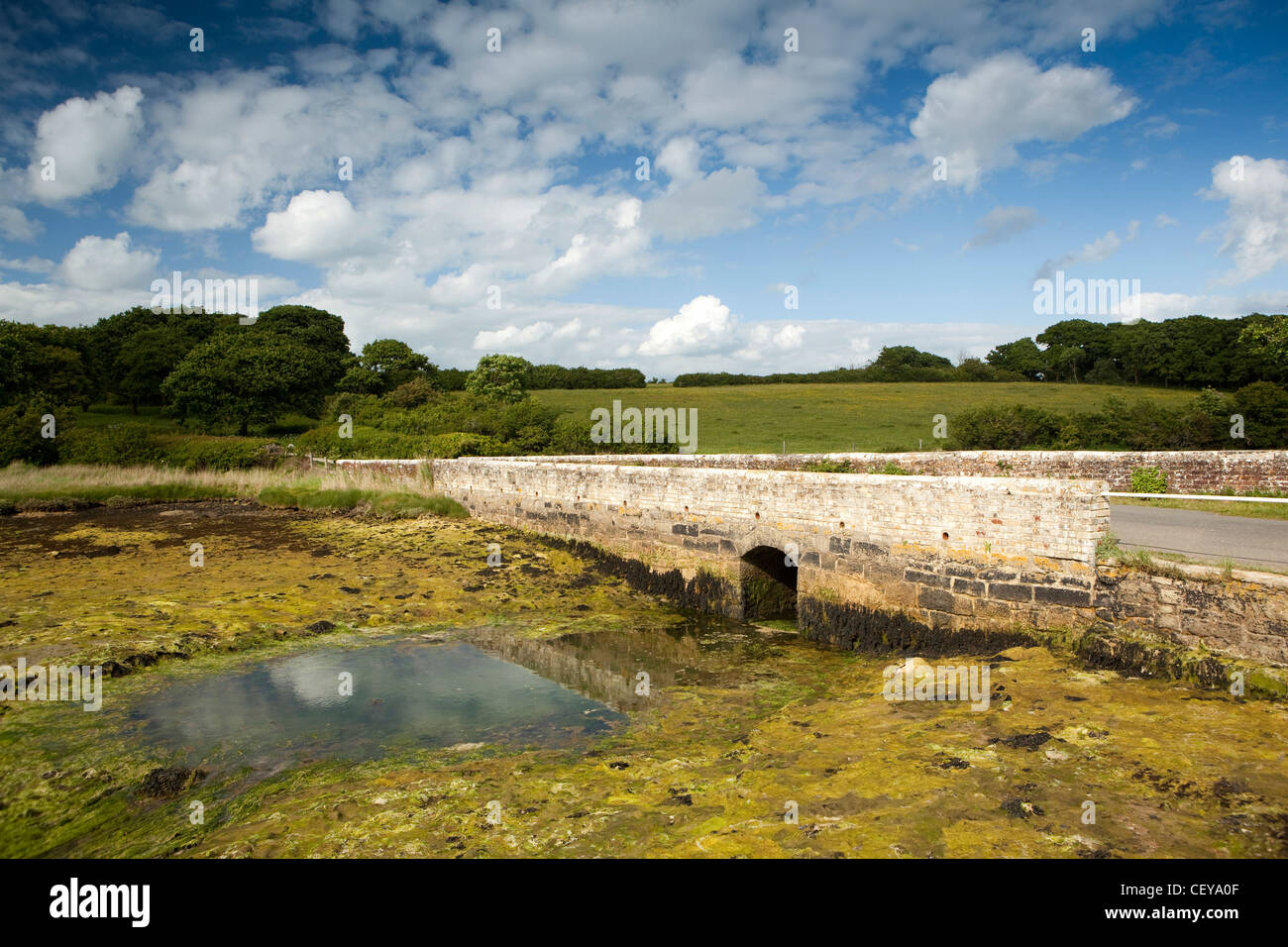 Großbritannien, England, Isle of Wight, Newtown, alte Damm Überbrückung Gezeiten Newtown-Fluss Stockfoto