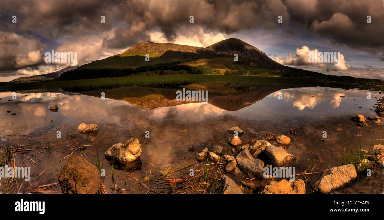 Straße nach Elgol, Isle Of Skye, Schottland-Panorama-Landschaft von schottischen Inneren Hebriden Stockfoto