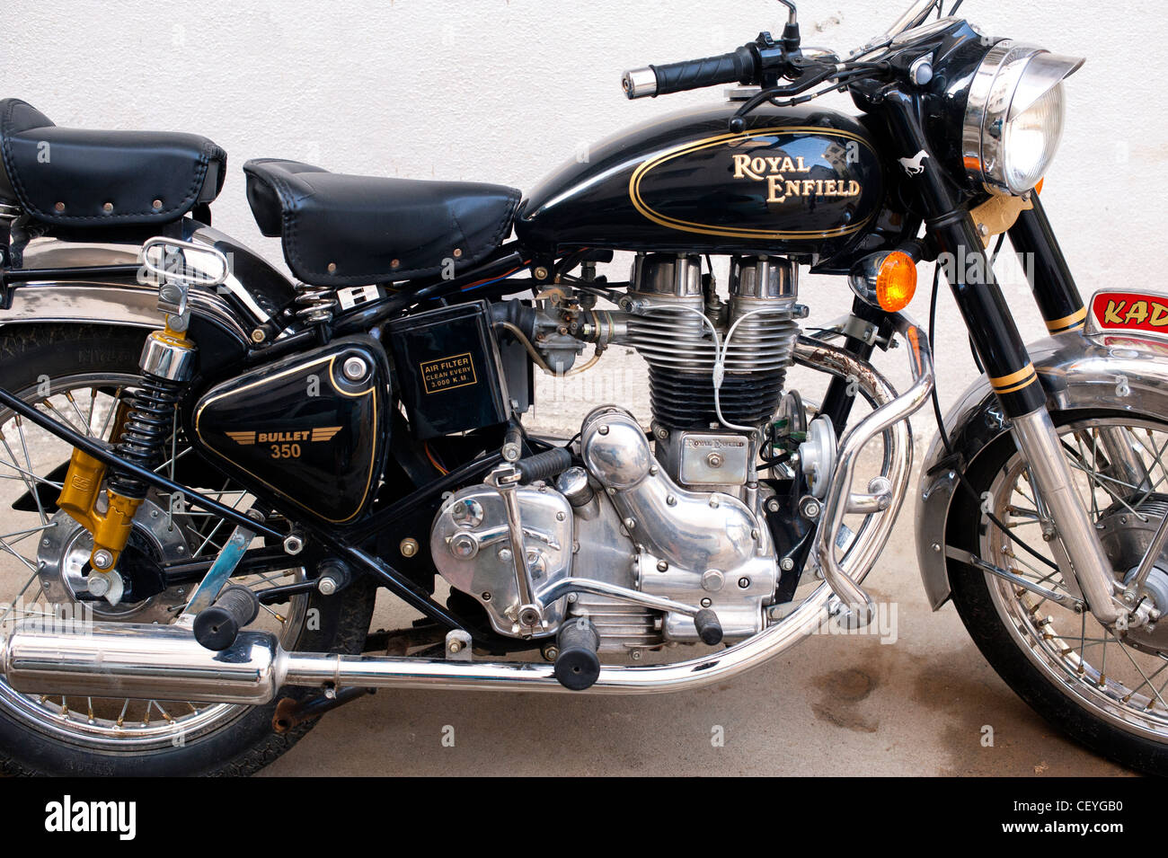 Royal Enfield 350 Bullet Motorrad. Made in India Stockfoto