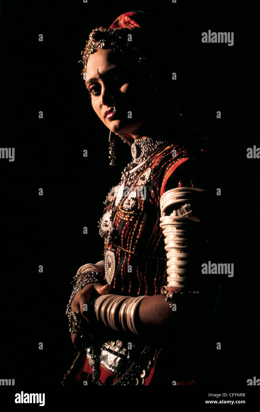 Indische Frau trägt ein typische Kleid (Indien) Stockfoto